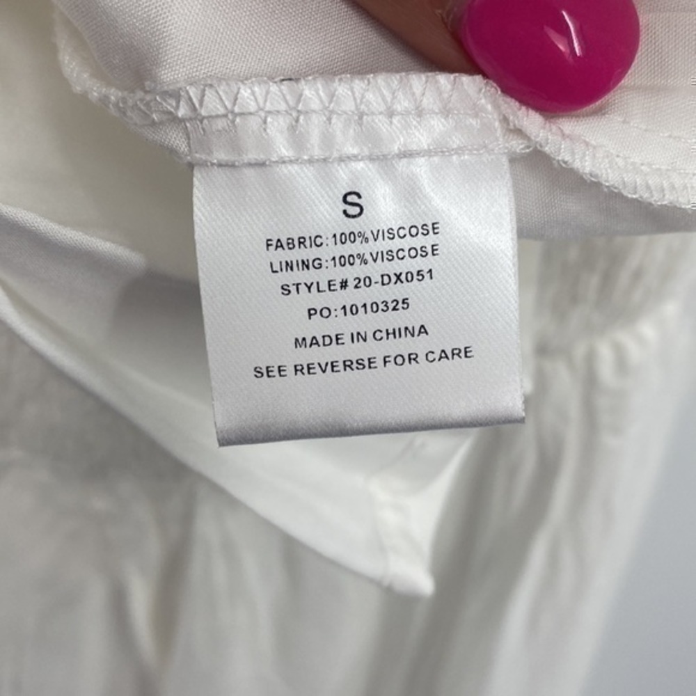 NWOT Pink Lily white smocked lace maxi small, never worn - Picture 11 of 14